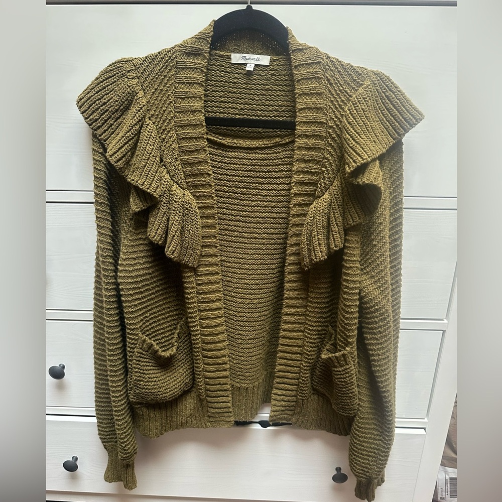 Madewell Ruffle Cardigan Sweater